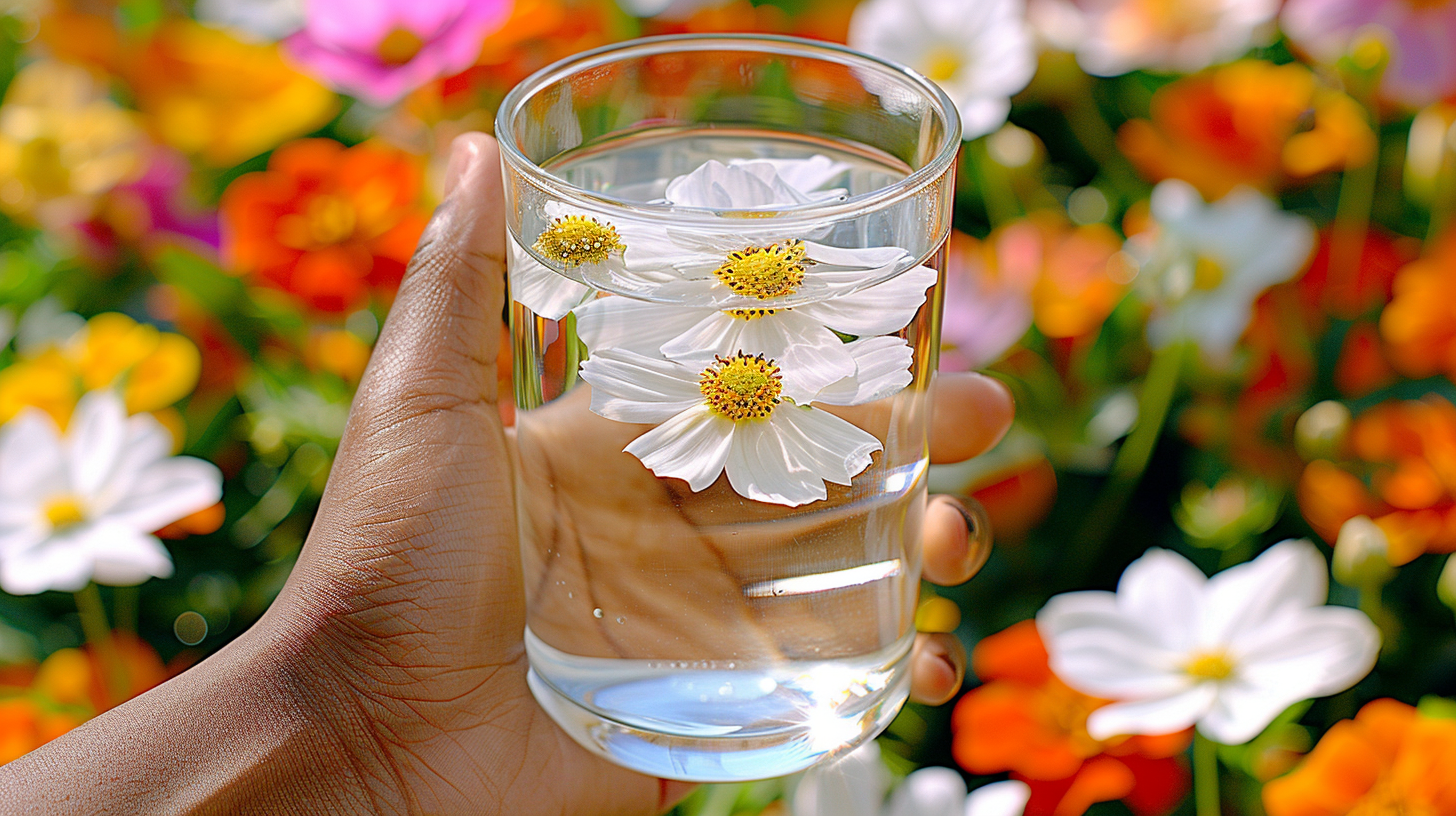 Man holding glass of water