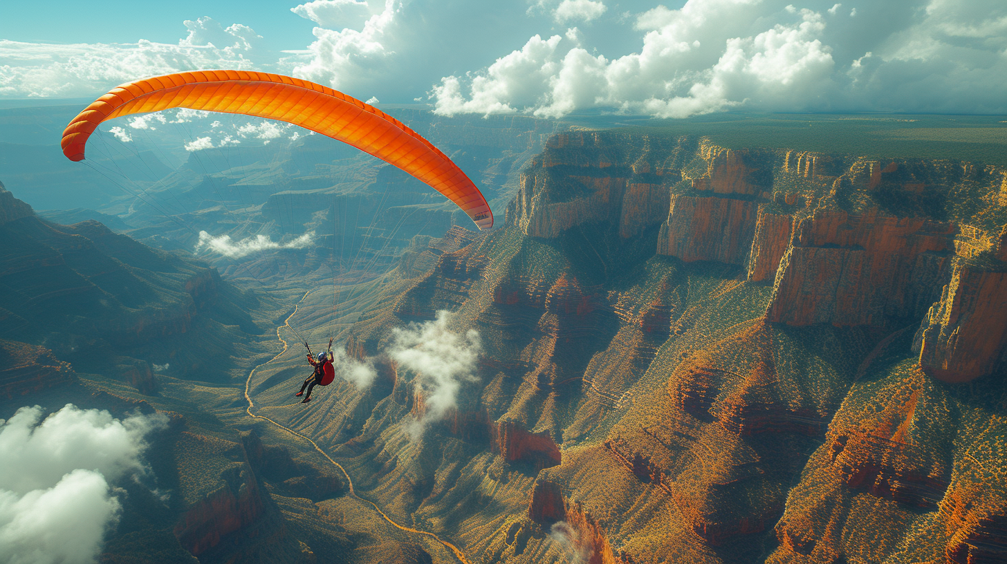 Man Hang Gliding Grand Canyon