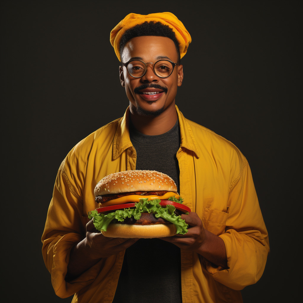 Man enjoying a tasty cheeseburger