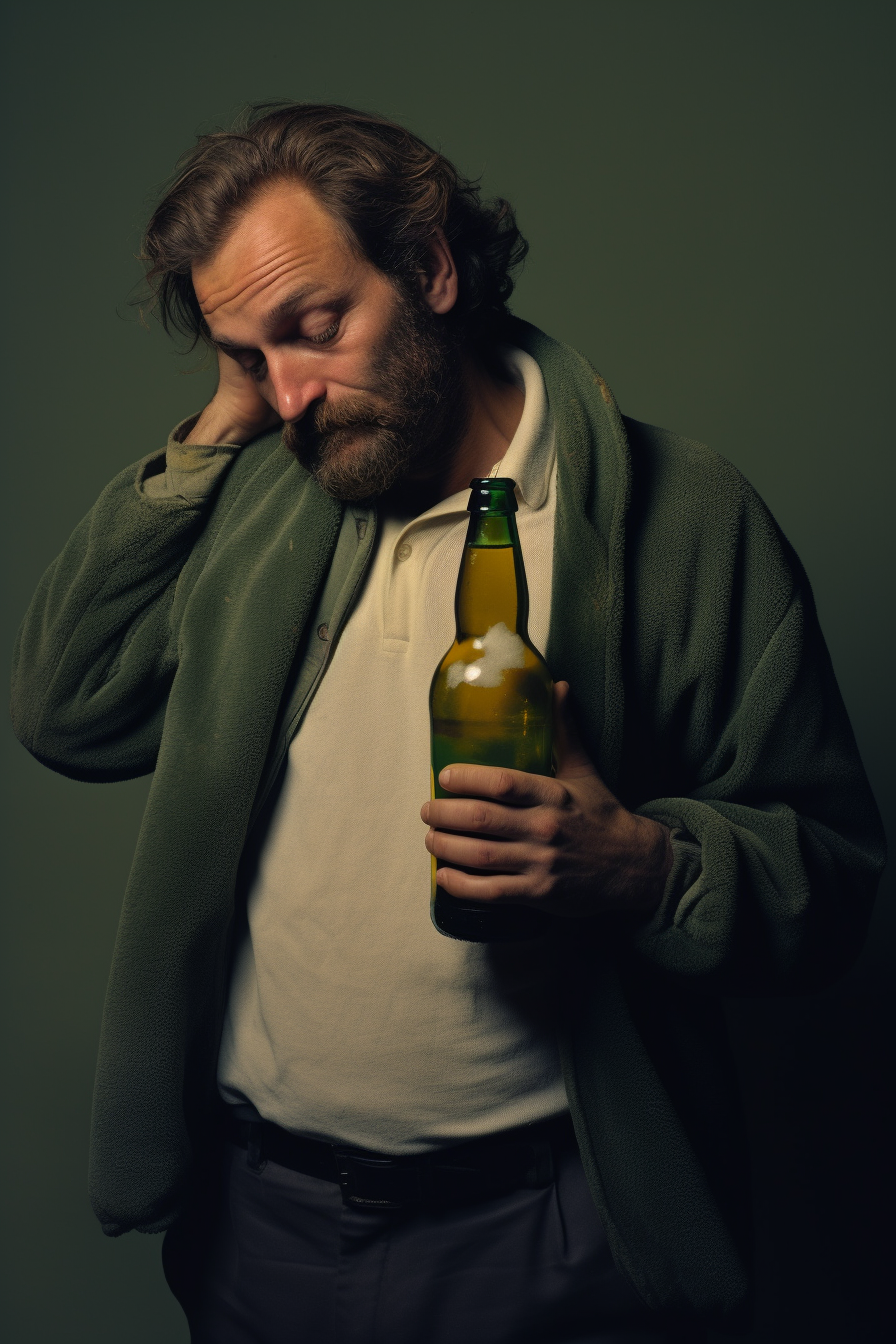 Man enjoying a bottle of beer