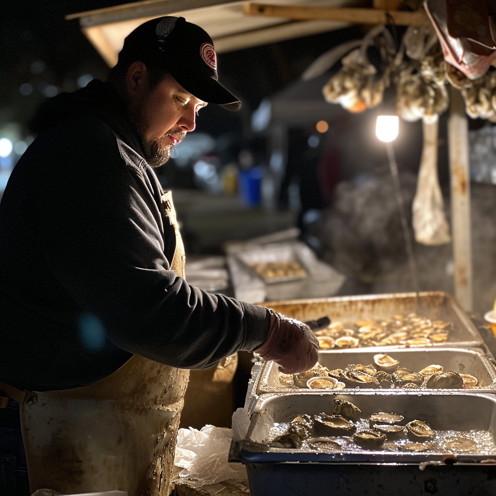 Man Making Radiator Oysters