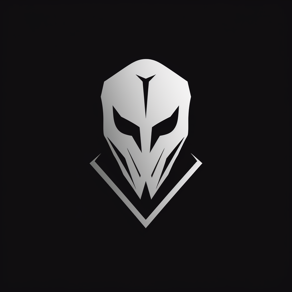 Minimalistic black and white man mask logo