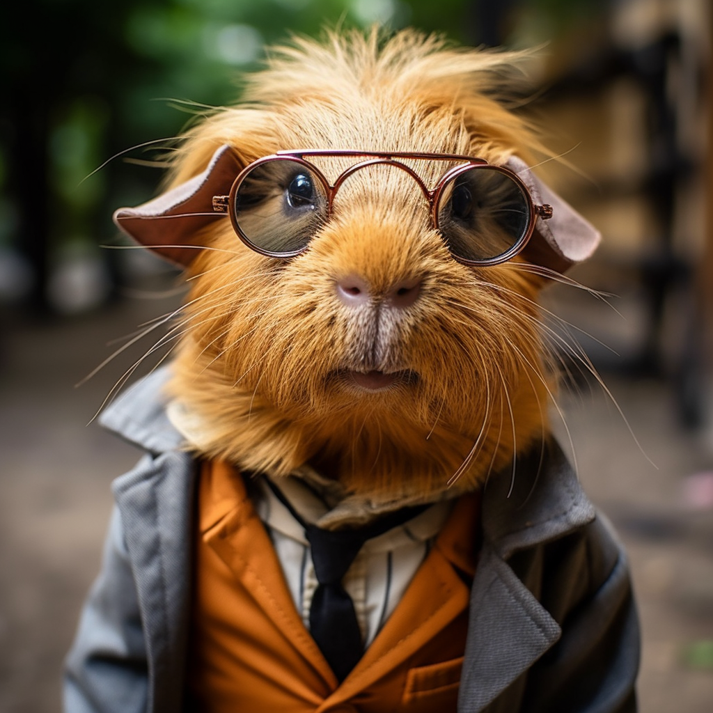 Man Pig Guinea Wearing Sunglasses