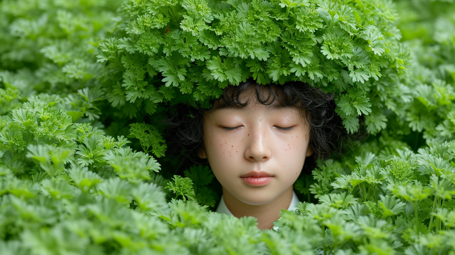 Man with Plant Cyber Robotic Head