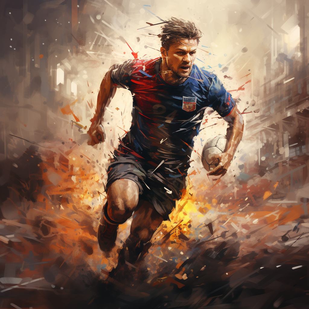 Soccer player in digital art