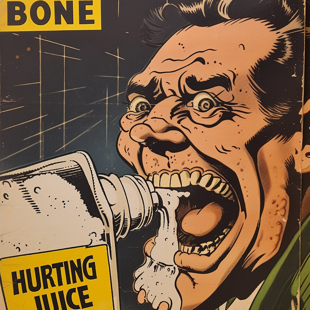 Man pouring bone hurting juice from box