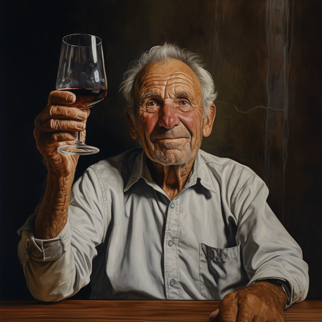 Man reaching for a glass of wine