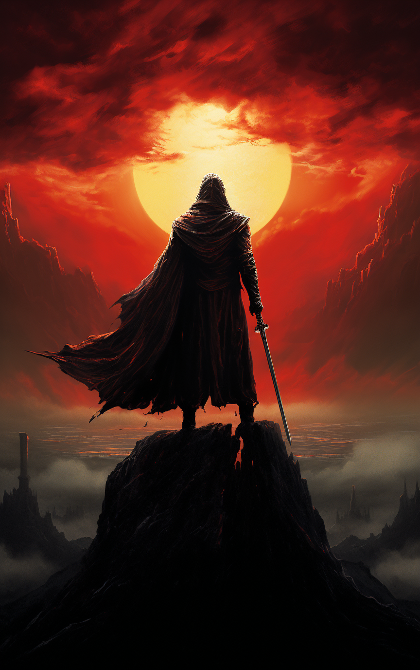 Man with Red Cape and Cursed Sword