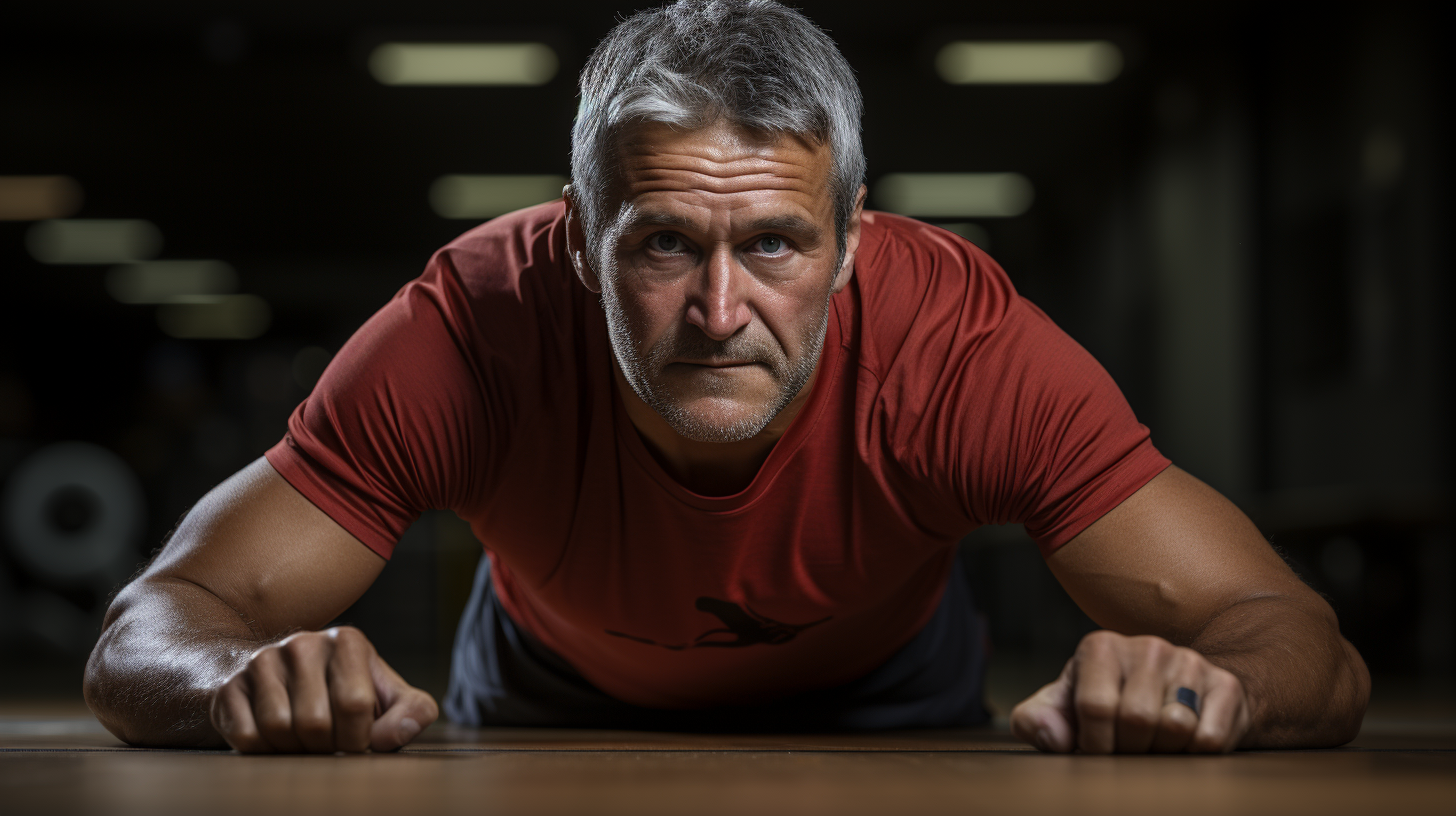 Man doing Prone Y Stretch exercise