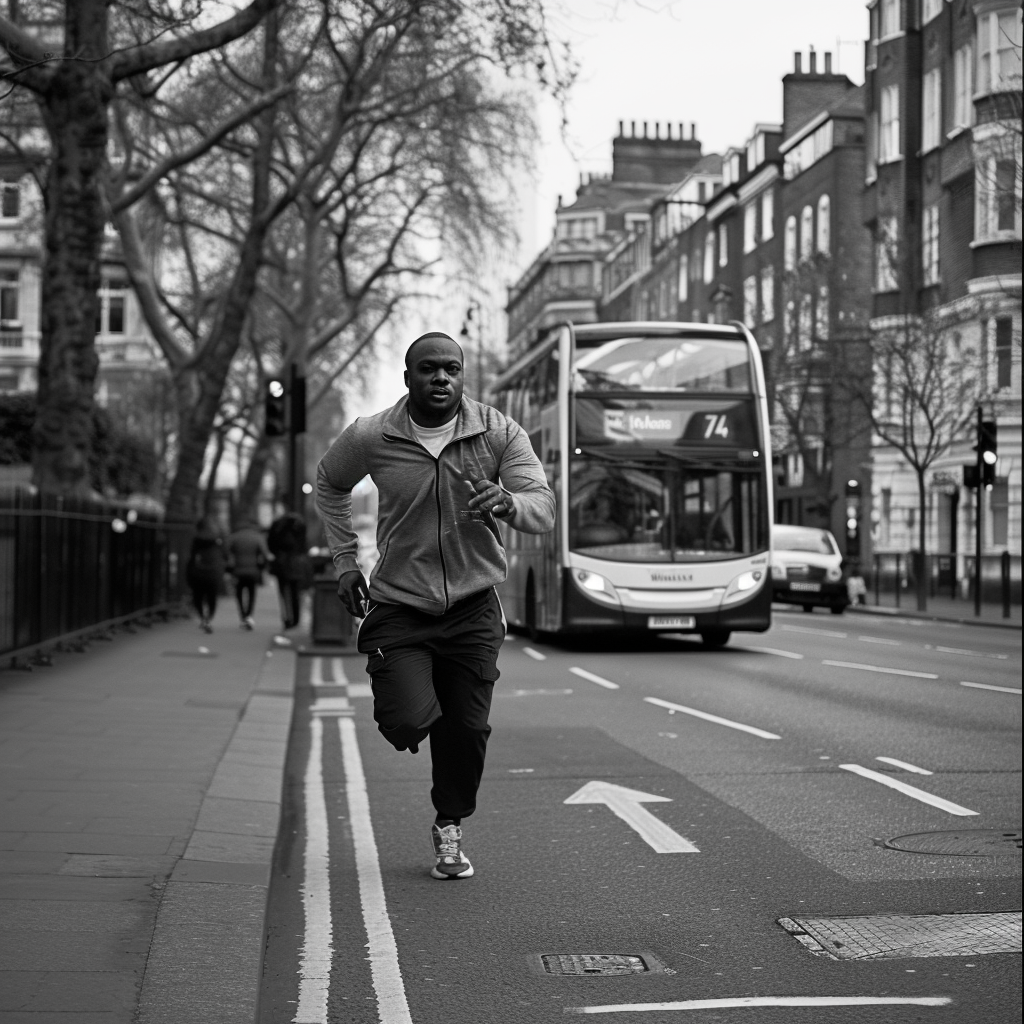 man running on street