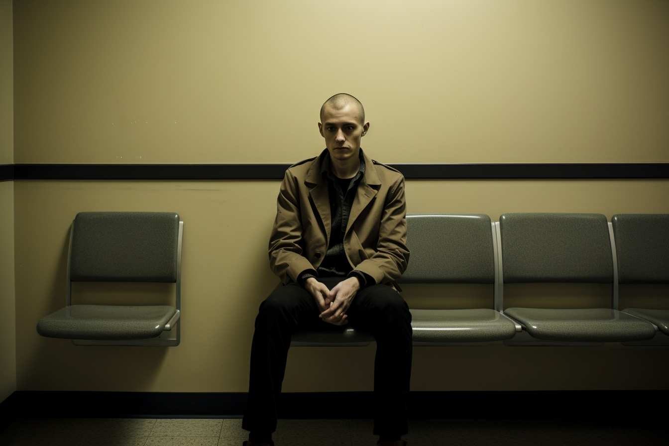 A man sitting in a doctor's waiting room