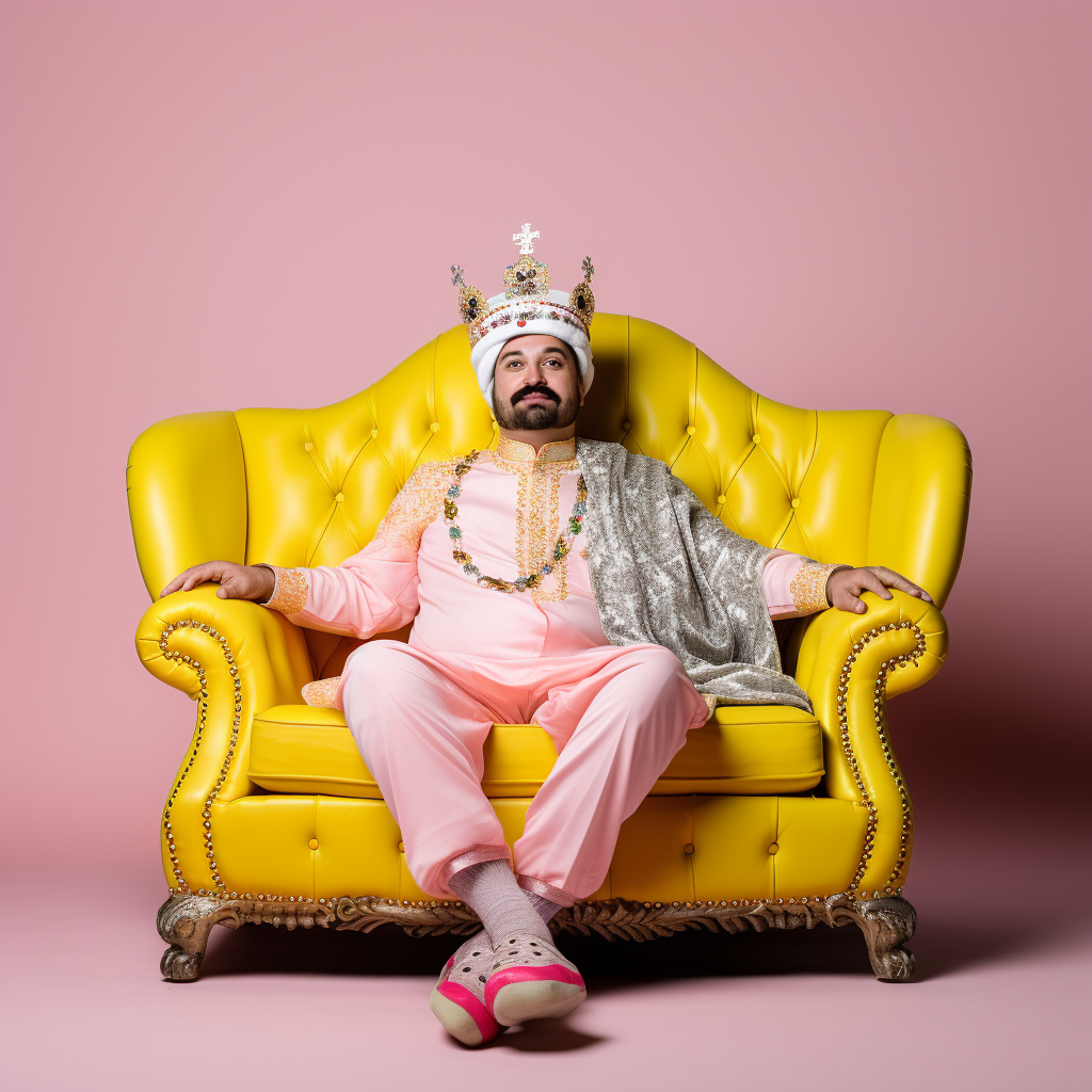 Man sitting on IKEA sofa with remote