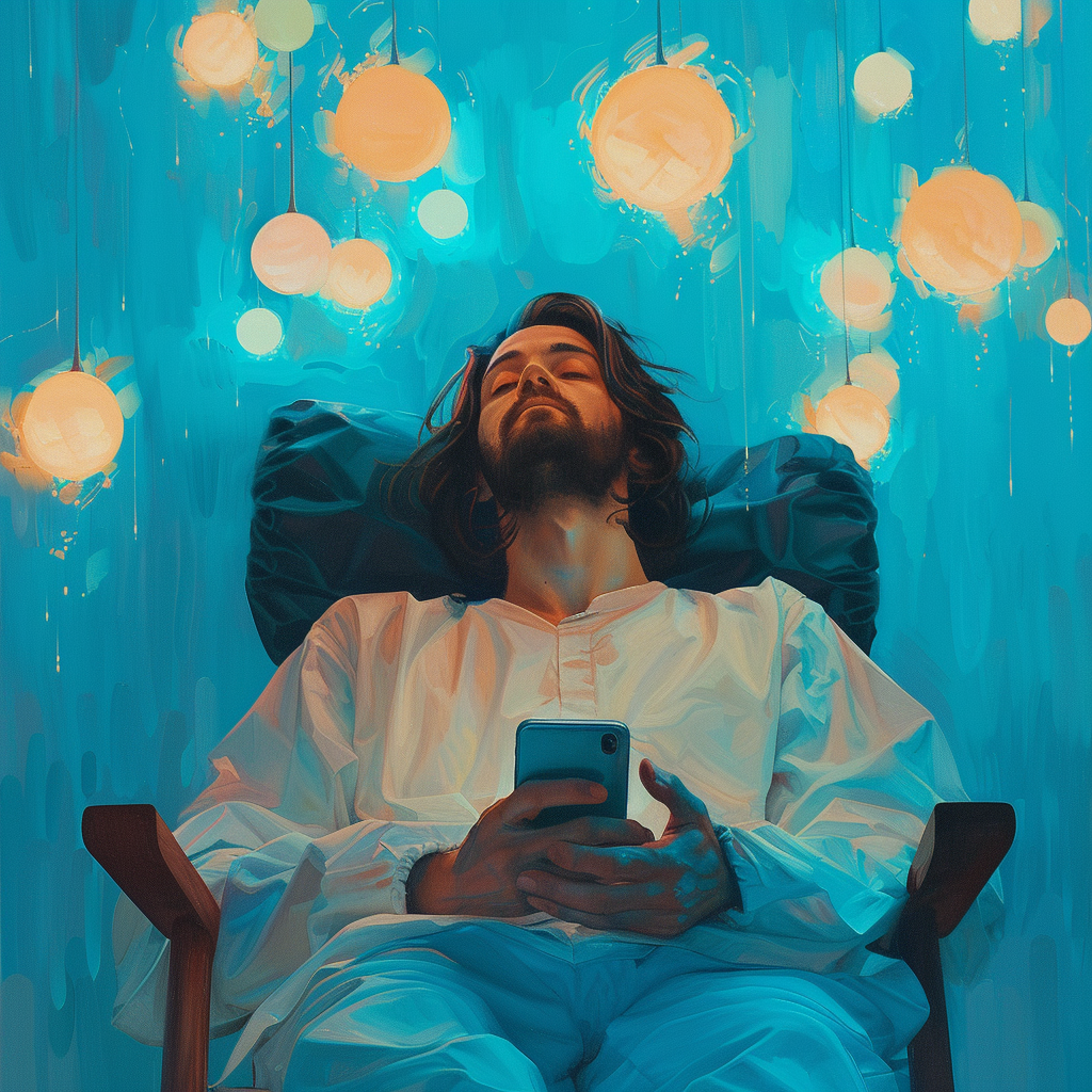 man sleeping with smartphone