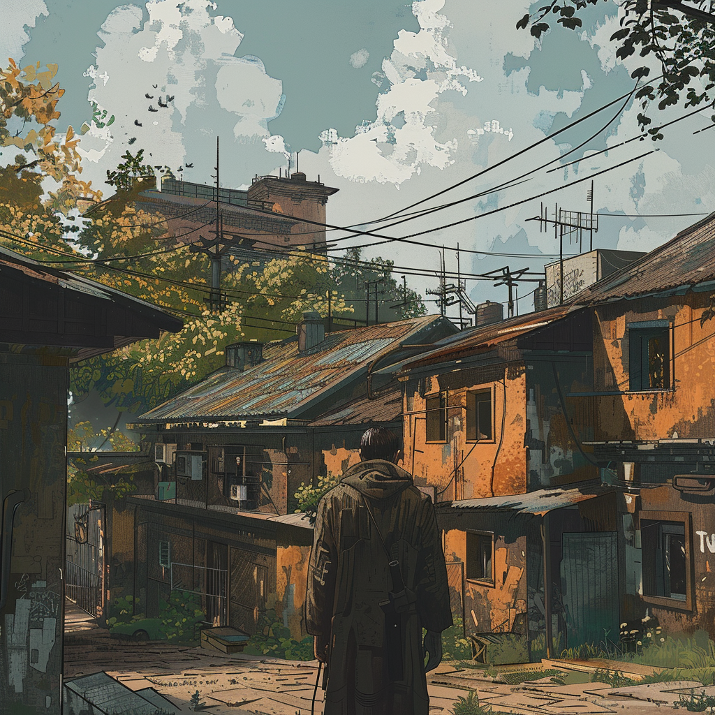 Man in Soviet Street Concept Art