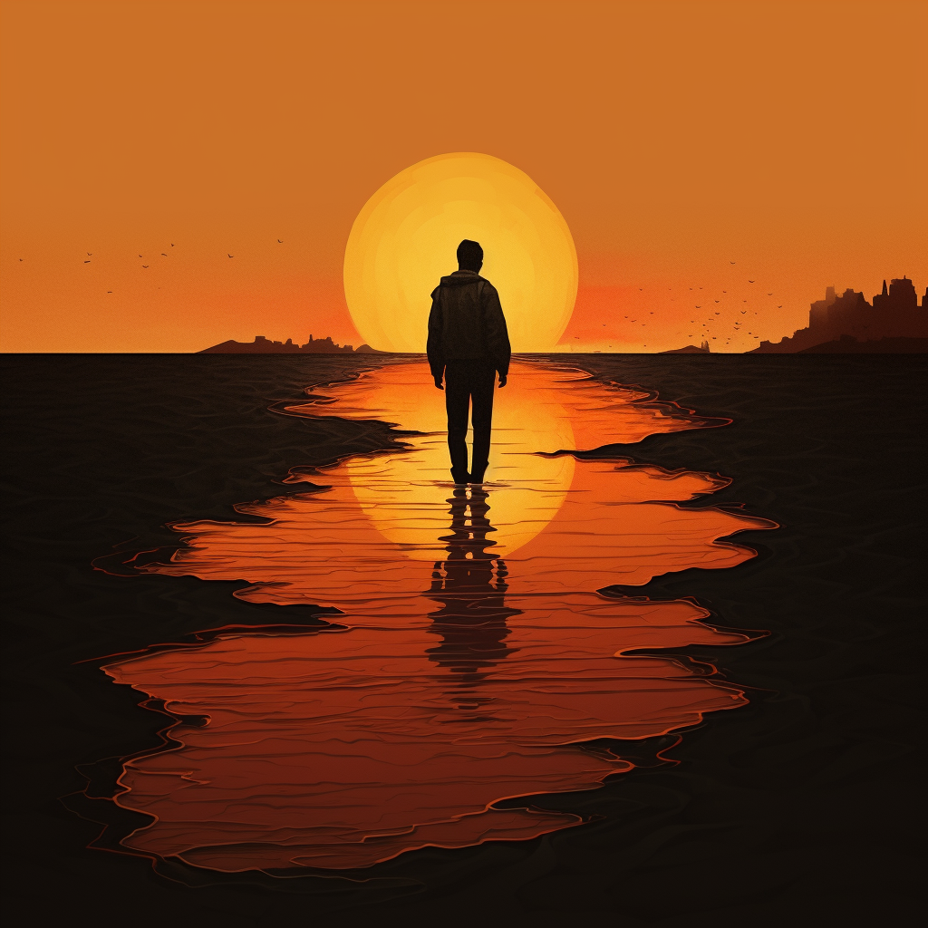 Man Sunset Shadow Silhouette