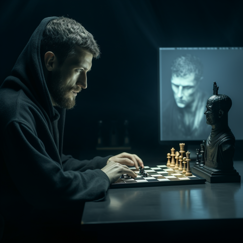 Man versus AI playing chess