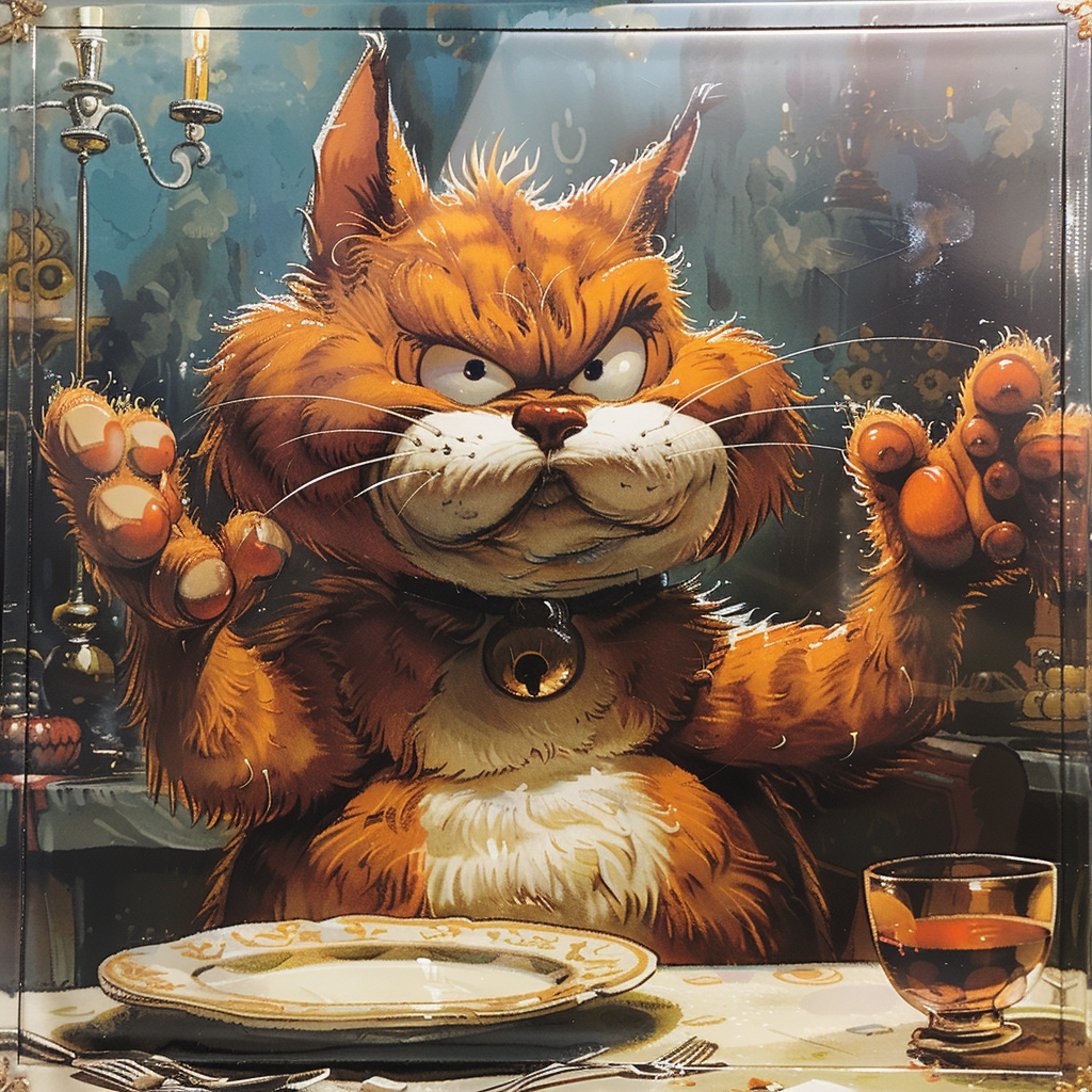 Sad Garfield man wagging finger