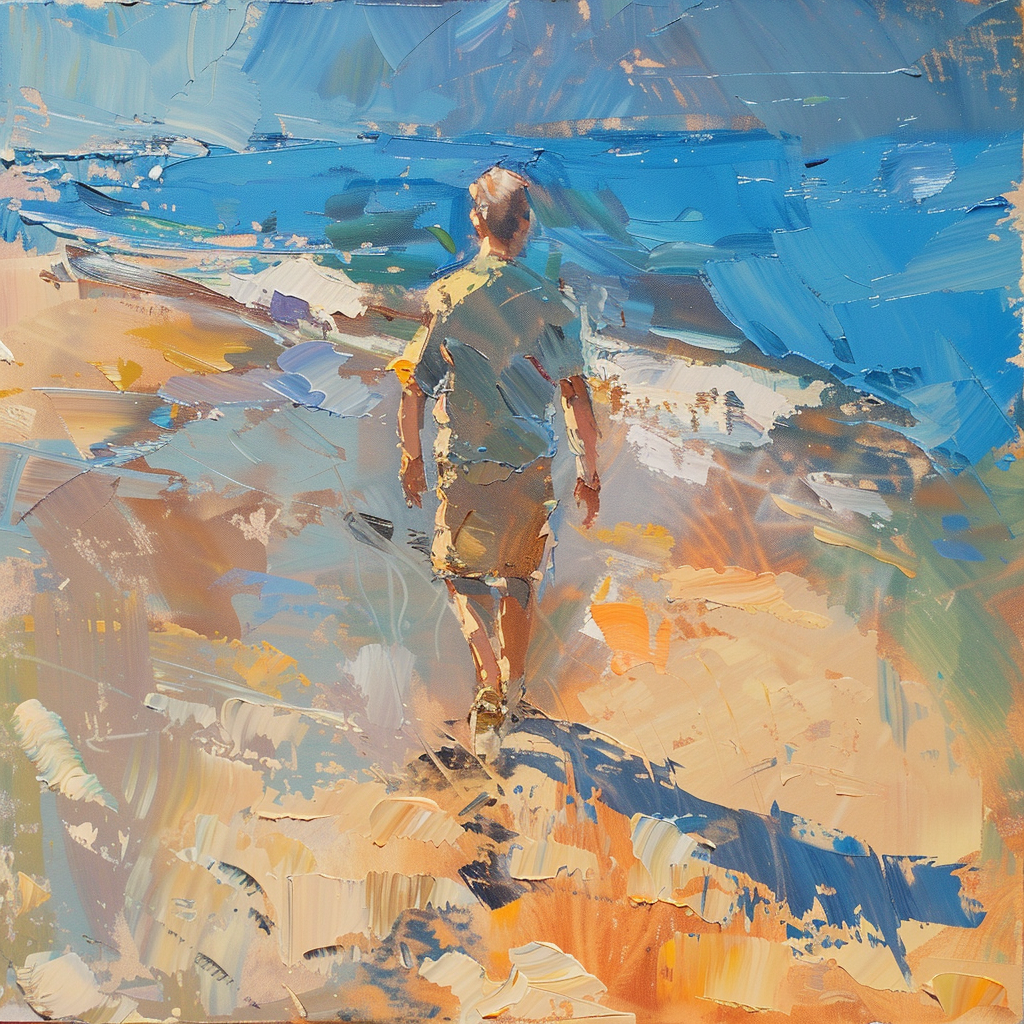 Man Walking Painting Artwork