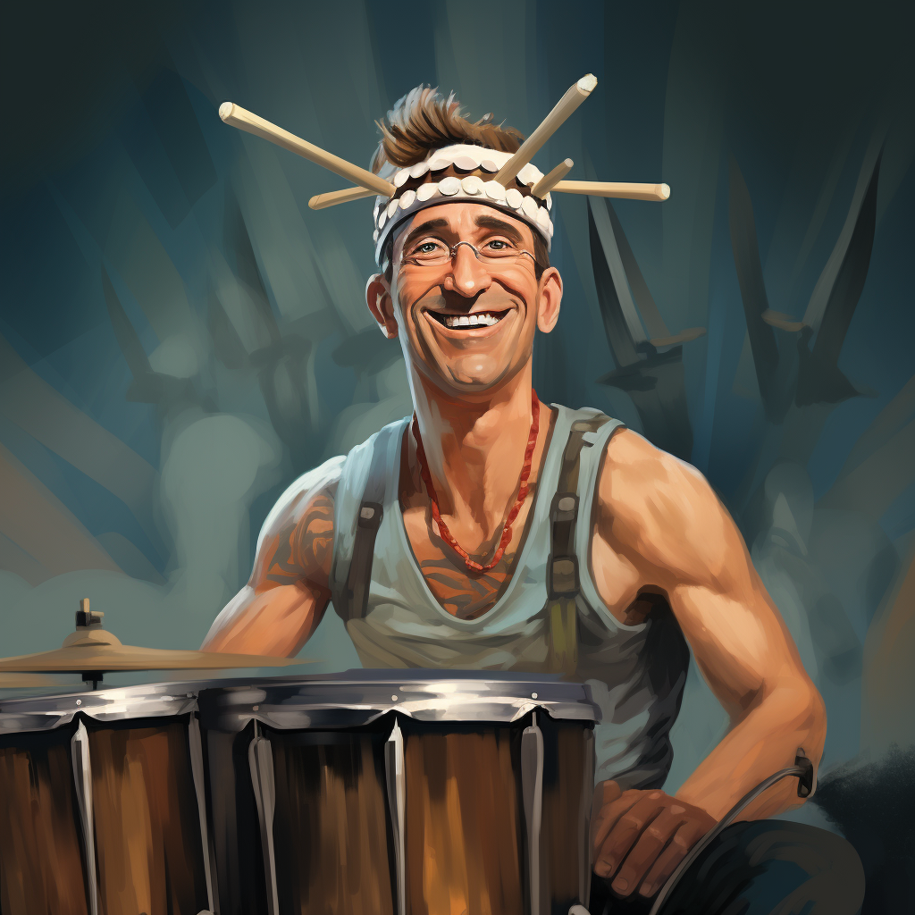 Illustration of a Man Drumming