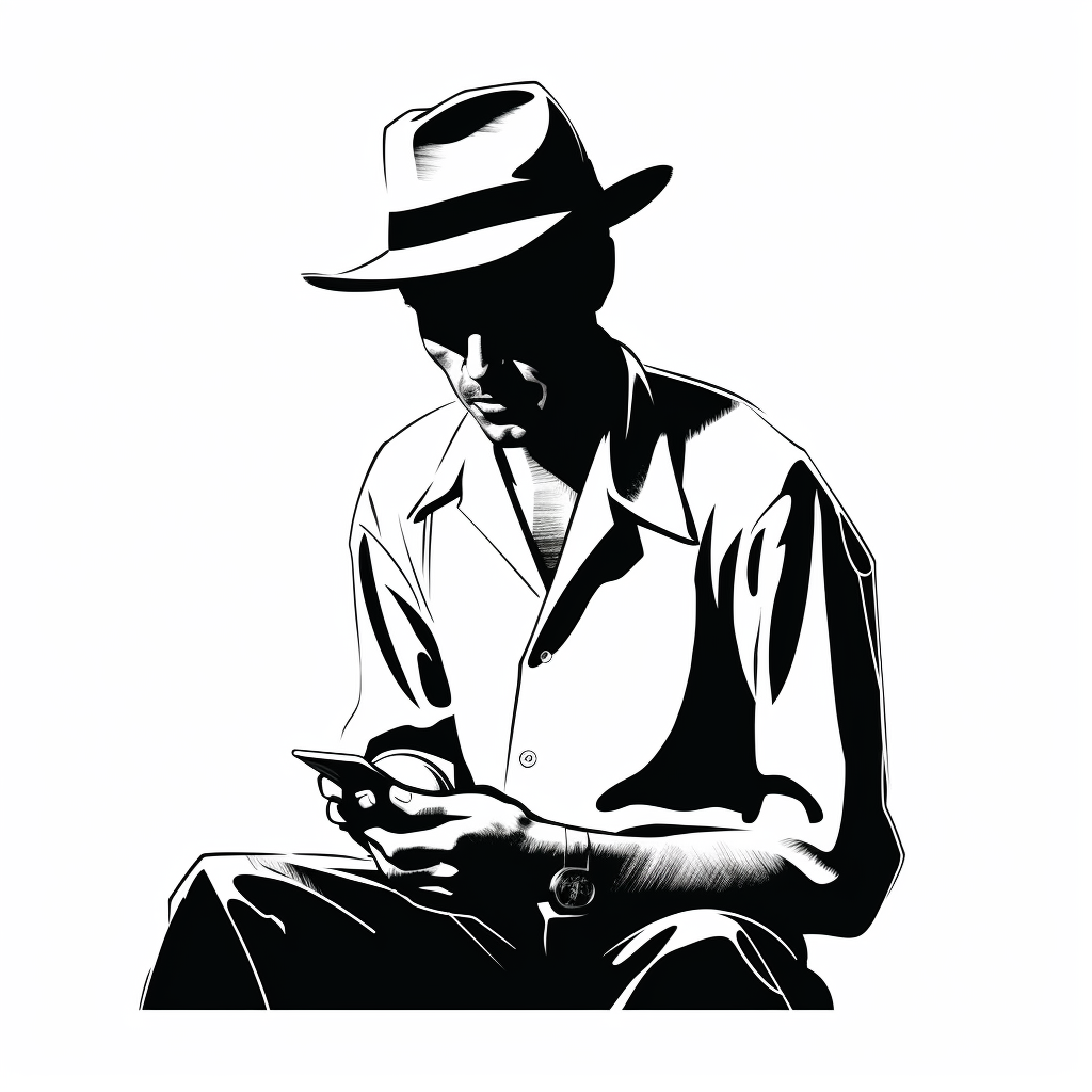 illustration of man wearing panama hat