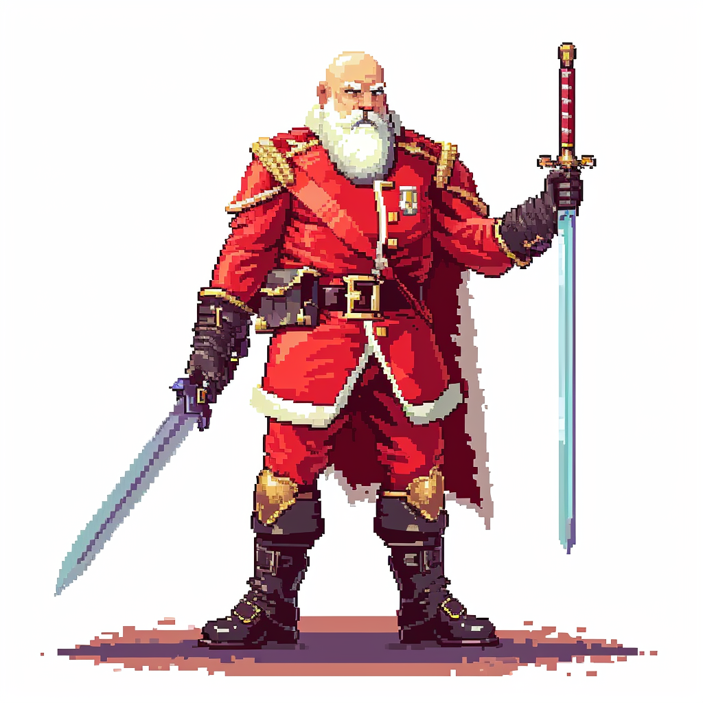 Man in Red Uniform Wielding Sword