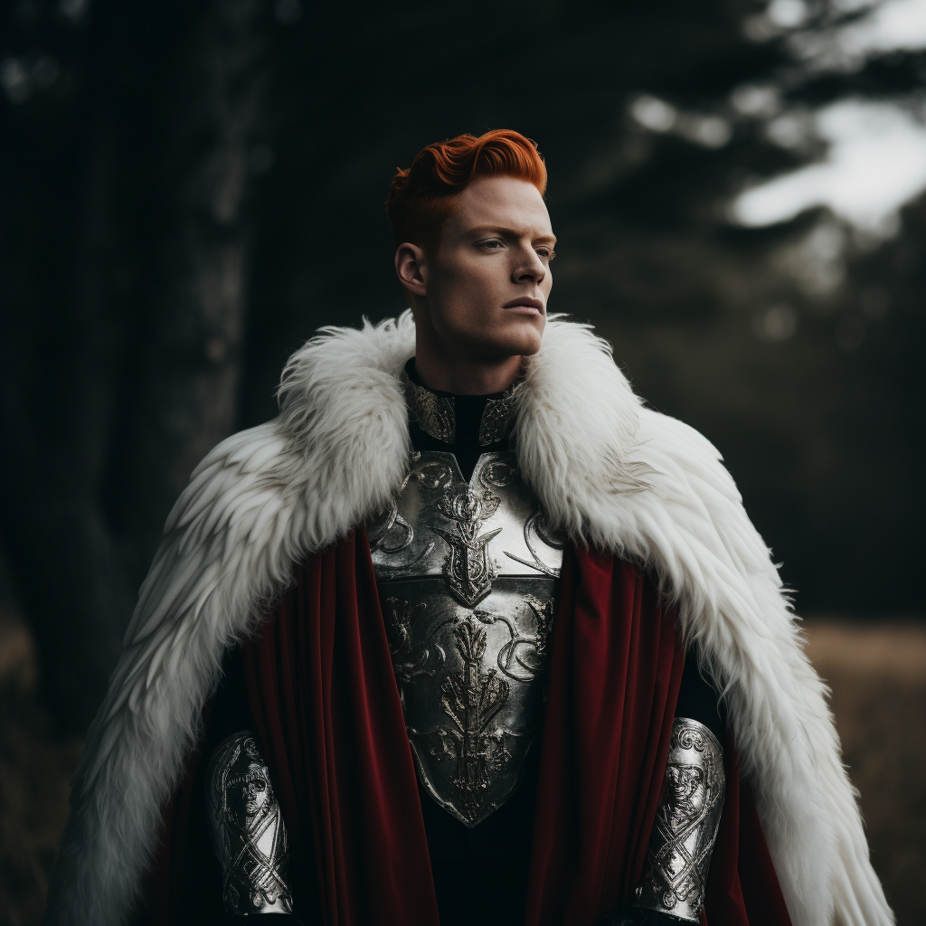 Man with crown and red hair