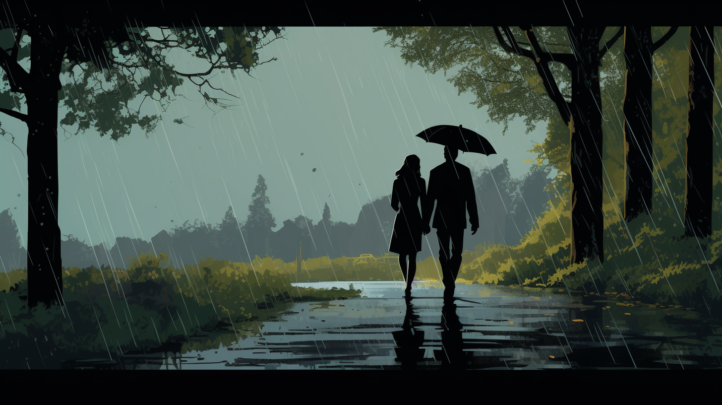 Couple Walking in Park