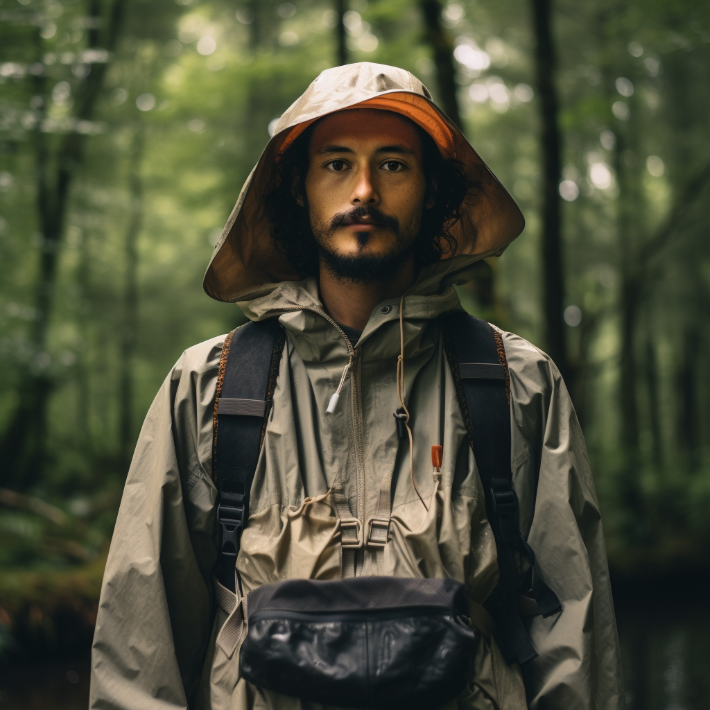 Man in Waterproof Fishing Outfit