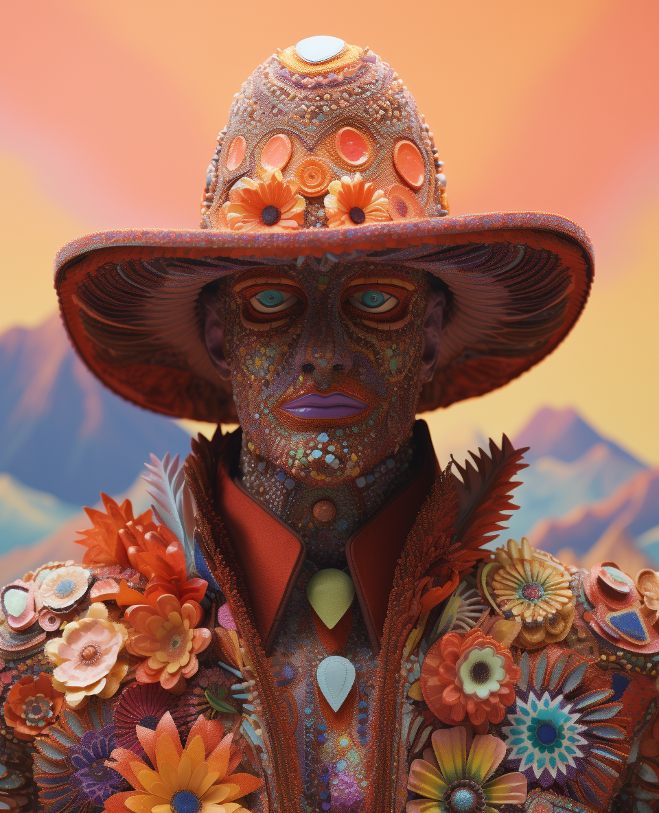 Psychedelic Man with Totem Suit