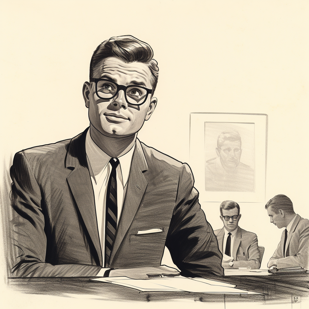 Vintage Manager in 1960s Advertisement Style