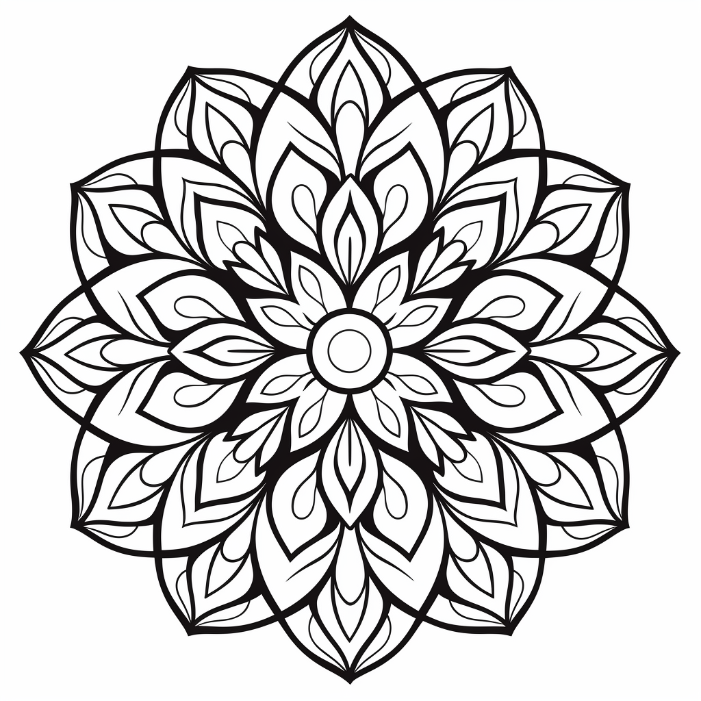 Mandala Black White Line Art Coloring Book