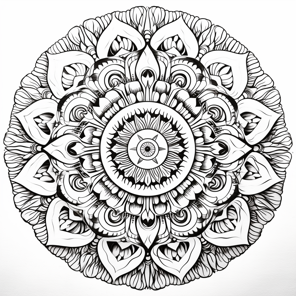 Detailed mandala coloring book design