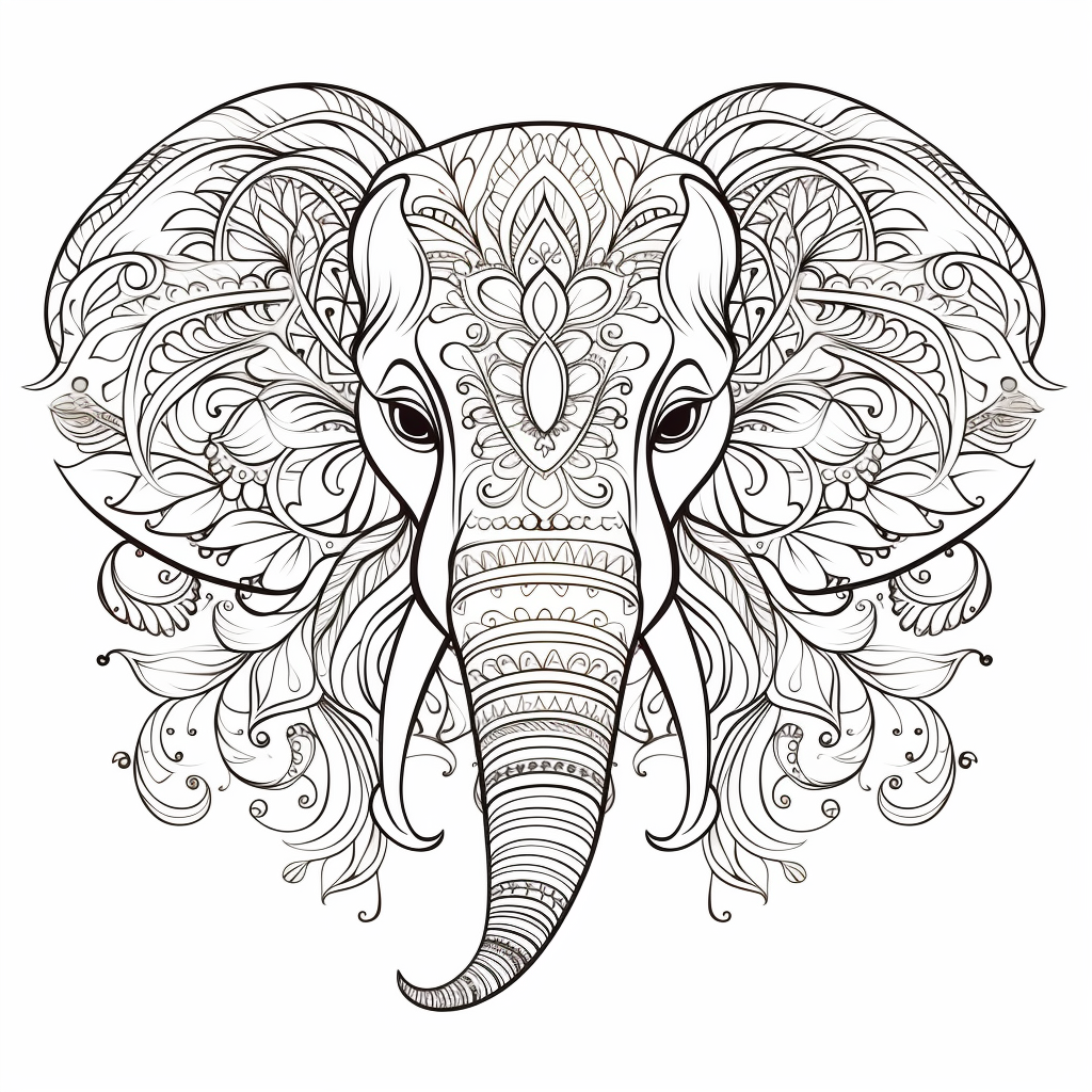 Mandala Elefante Coloring Page