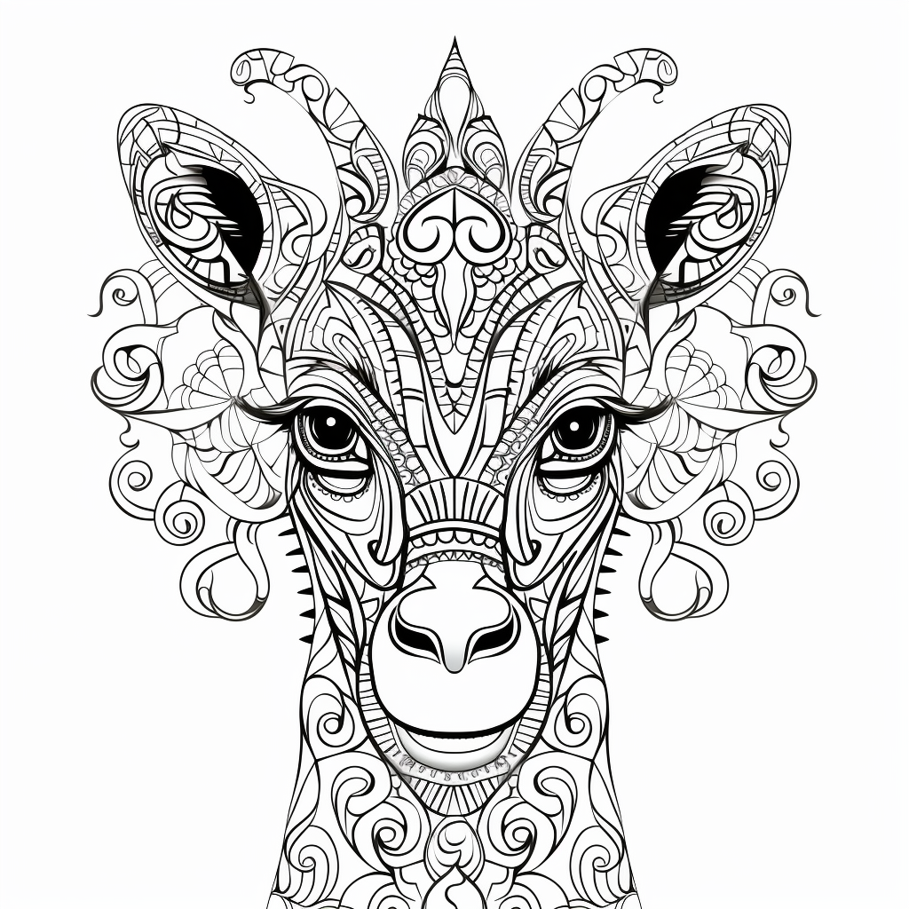 Mandala Giraffa with Long Eyelashes