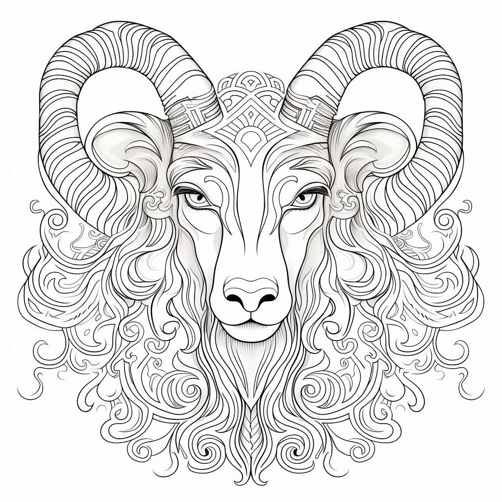 Symmetrical Mandala Goat Face