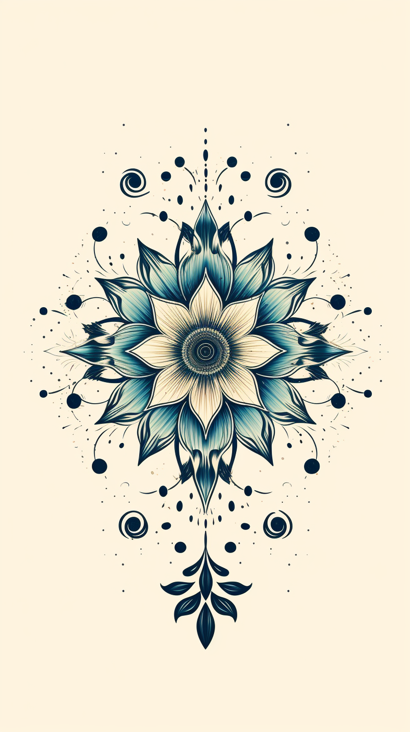 Simplified digital mandala tattoo design