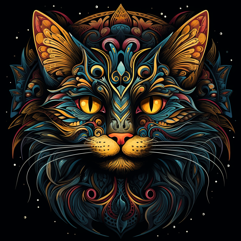 Colorful Mandala Cat Image