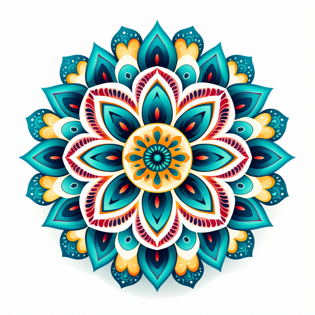 Beautiful Mandala Patterns on White Background