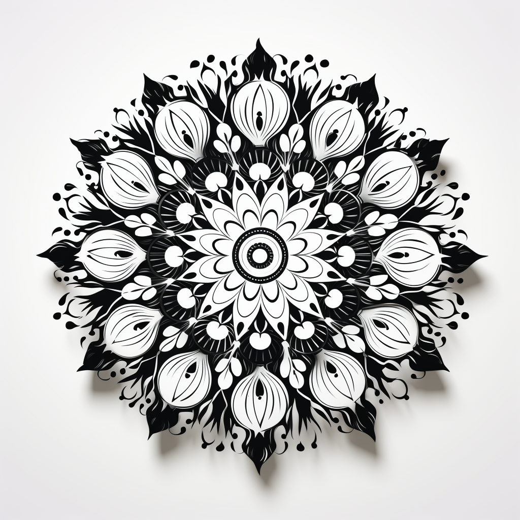 Beautiful black and white Mandala pattern