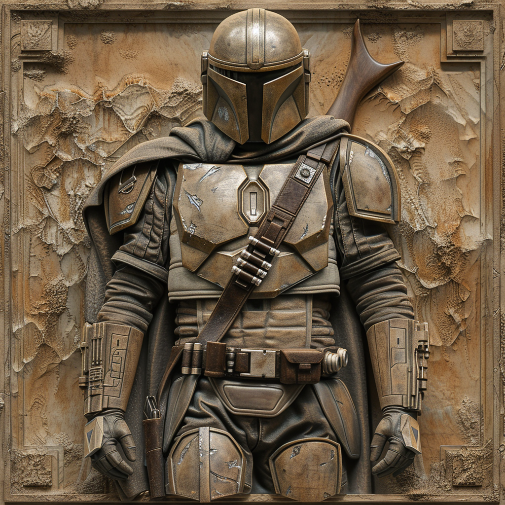 Mandalorian Bas Relief Sculpture