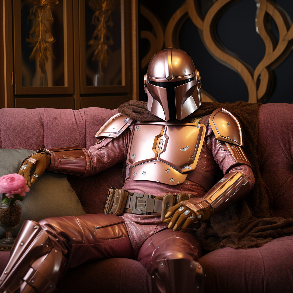 Mandalorian in Retro Lounge Room