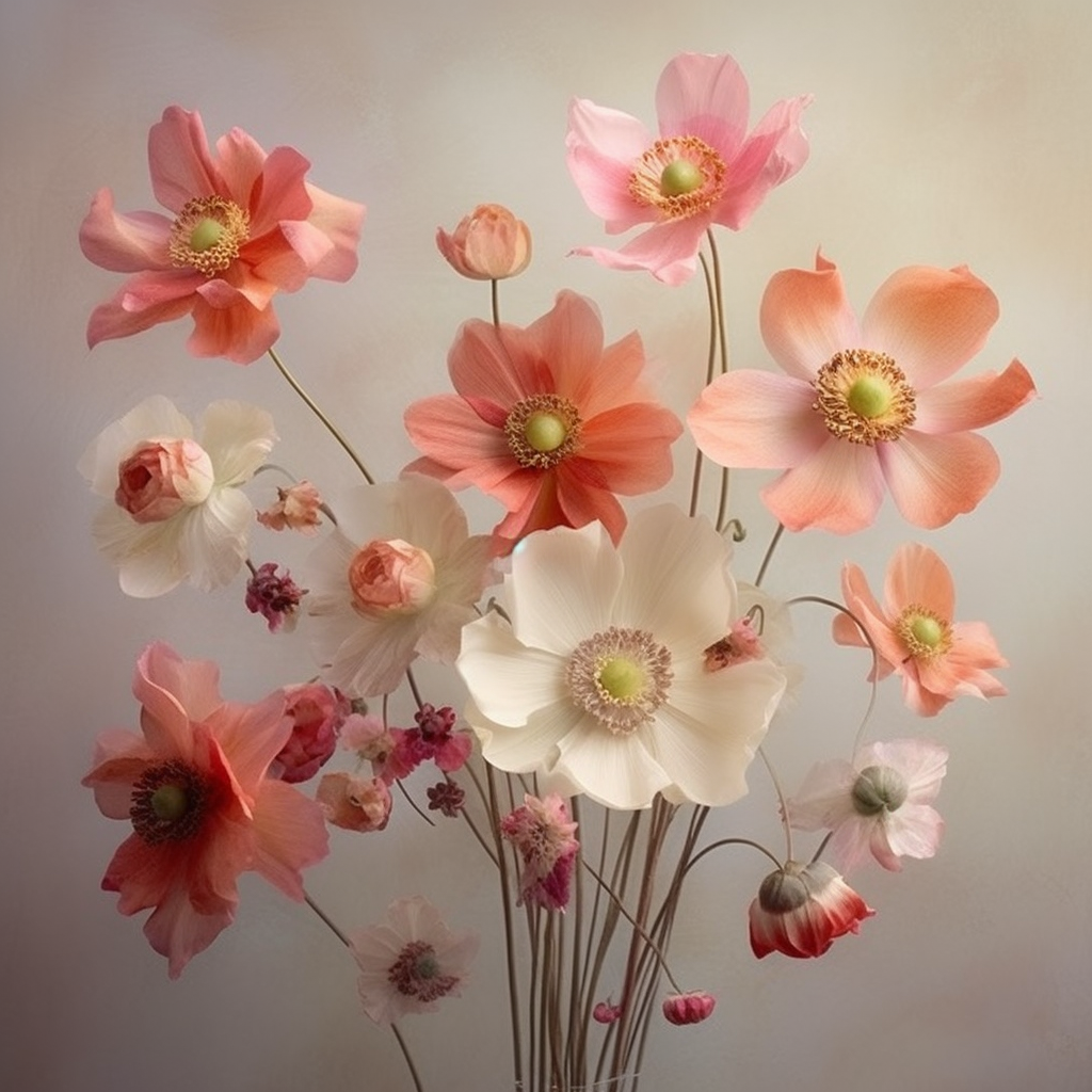 Colorful blooming flowers in a garden