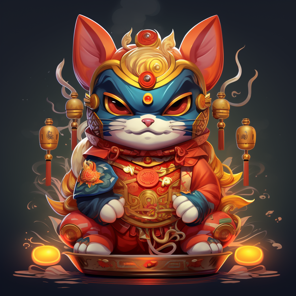 Cute Maneki-Neko Game Character