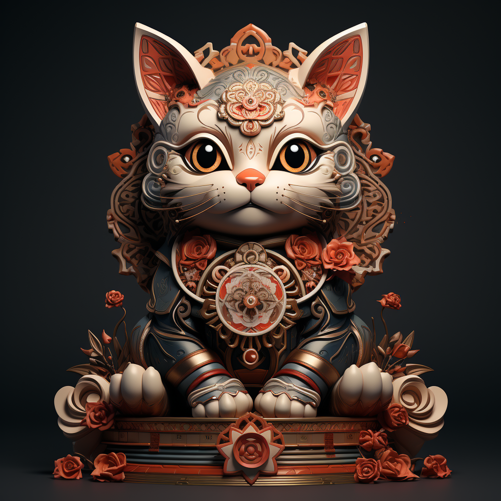 Traditional lucky cat figurine