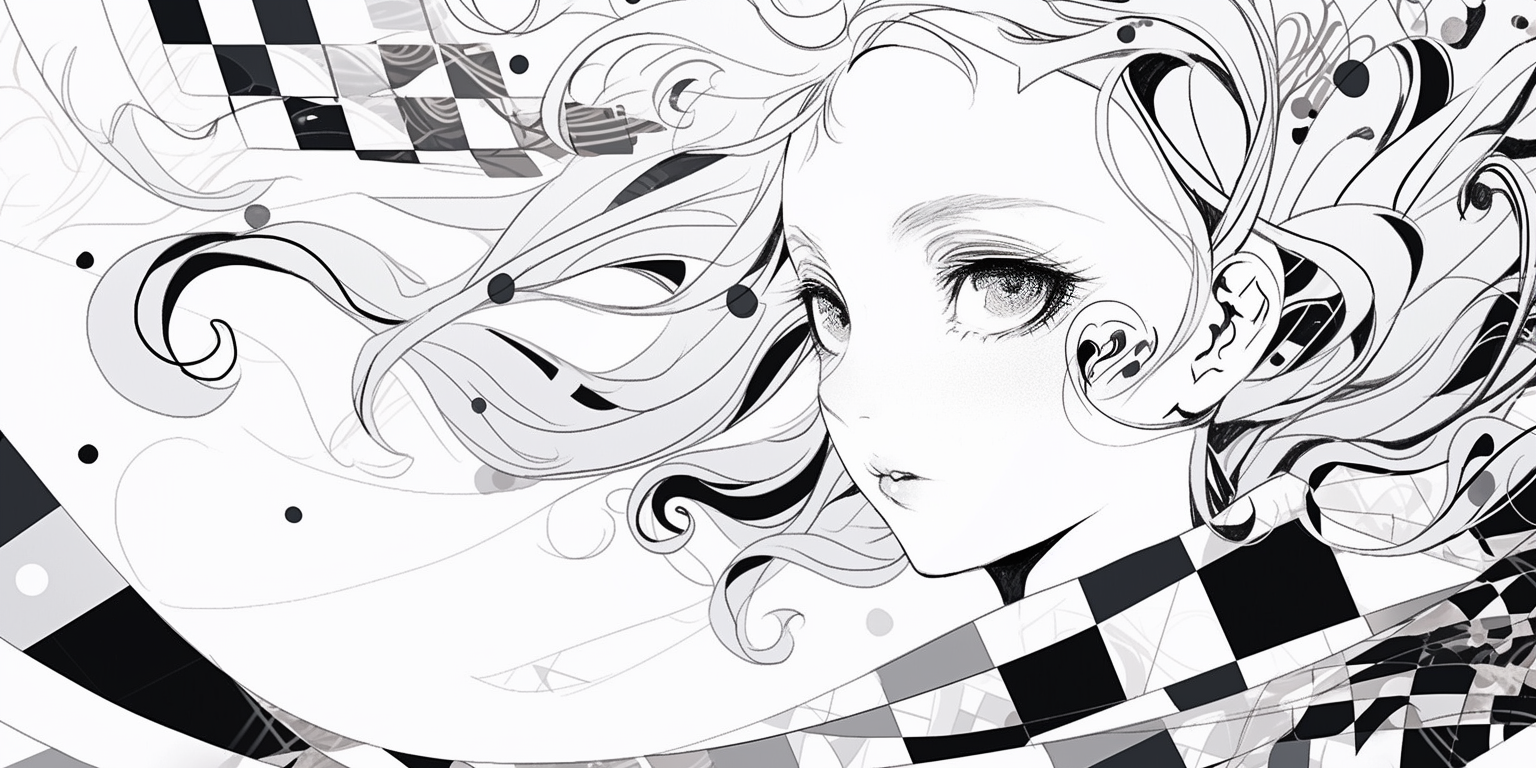 Illustration with dynamic manga style movement lines