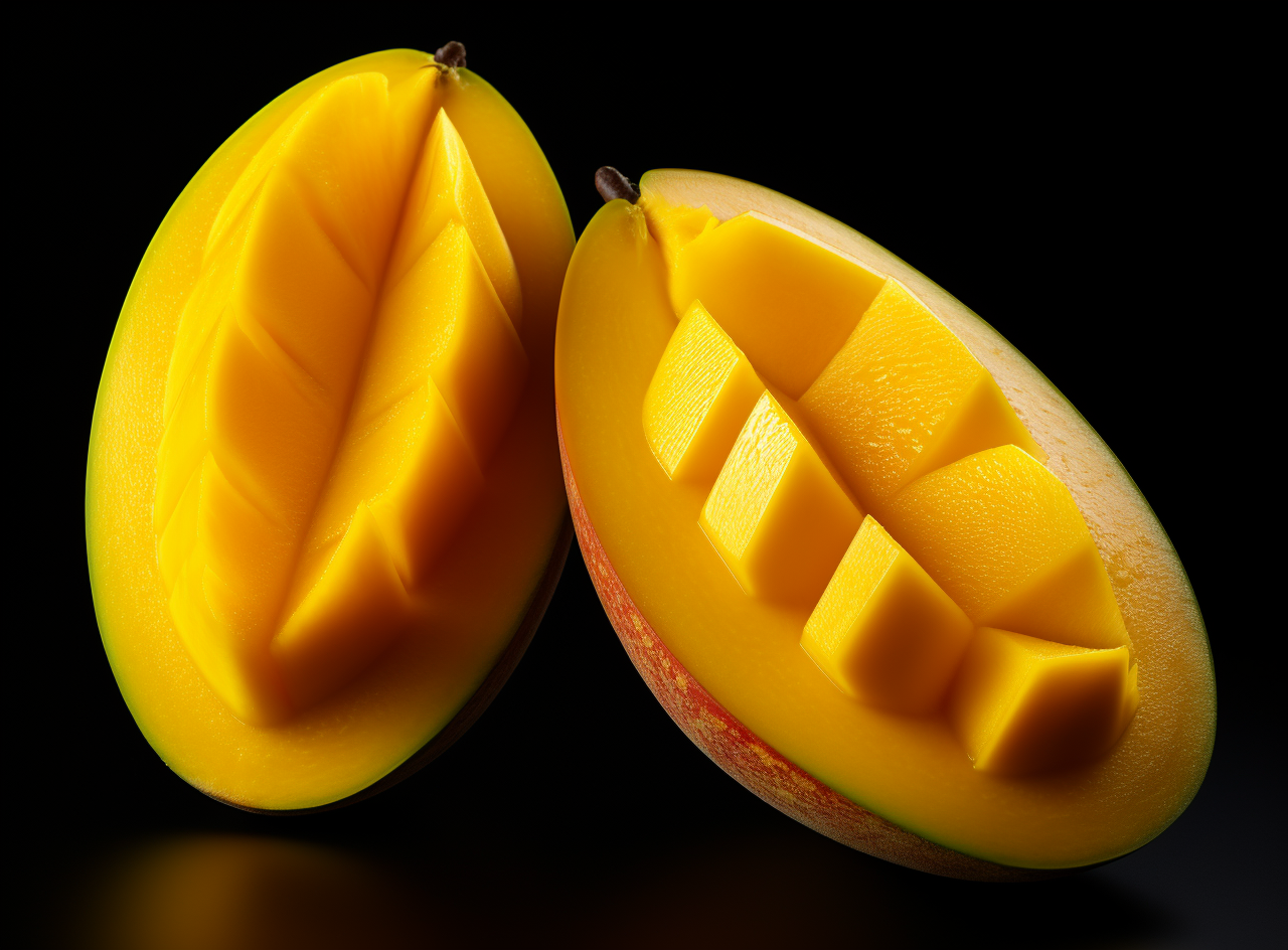 Mango Fruit Cut Half Close Up