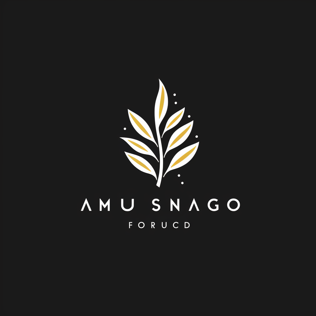 Minimalist black and white mango quill logo