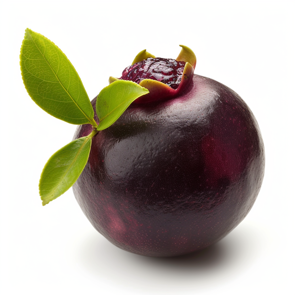 Mangosteen fruit on white