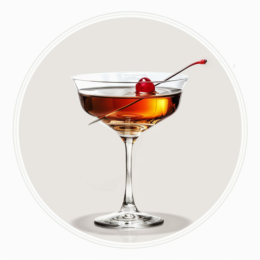 Manhattan cocktail coupe glass cherry