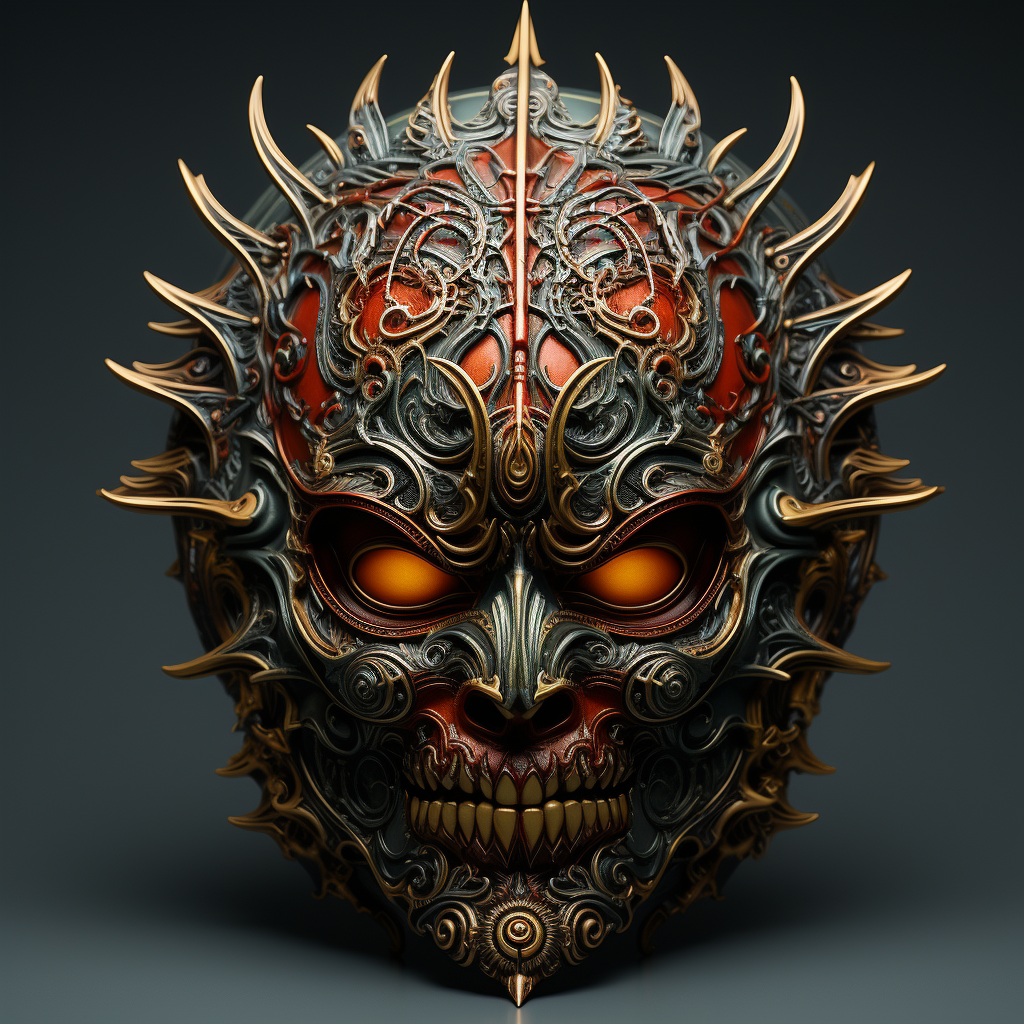 Detailed scary evil mask